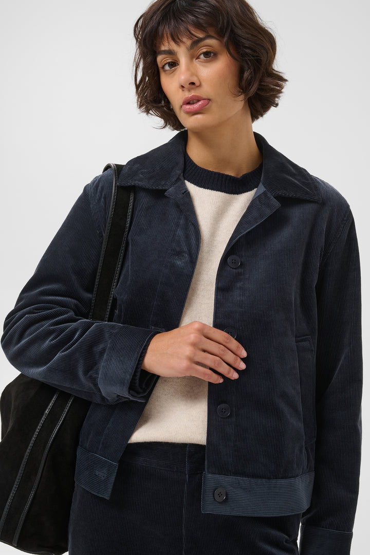 Veste en coton mélangé Constanze - Court et structuré à boutonnage simple