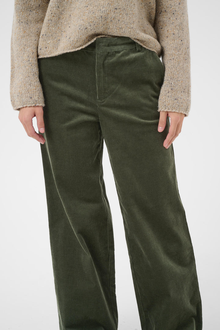 Pantalon en coton mélangé Columba - Bas droit et extensible au fini texturé
