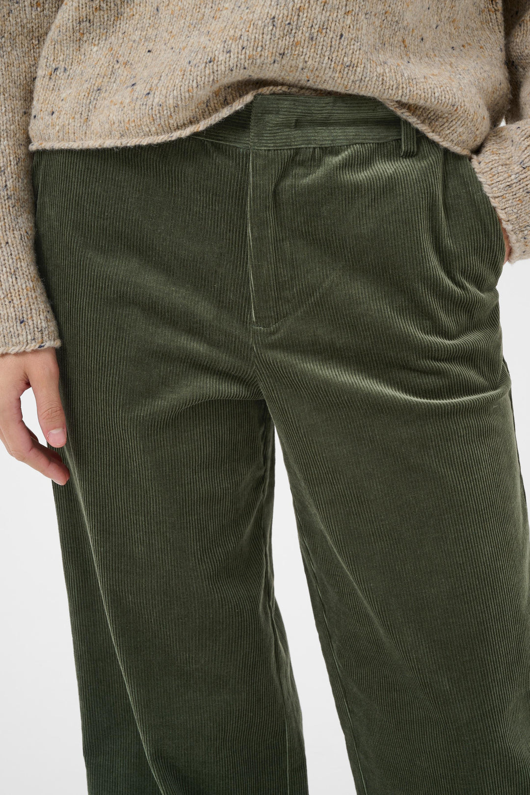 Pantalon en coton mélangé Columba - Bas droit et extensible au fini texturé
