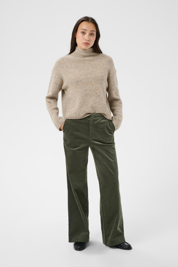 Pantalon en coton mélangé Columba - Bas droit et extensible au fini texturé