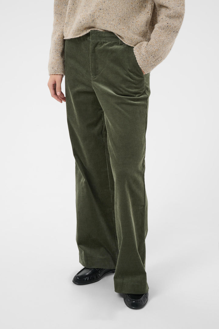 Pantalon en coton mélangé Columba - Bas droit et extensible au fini texturé