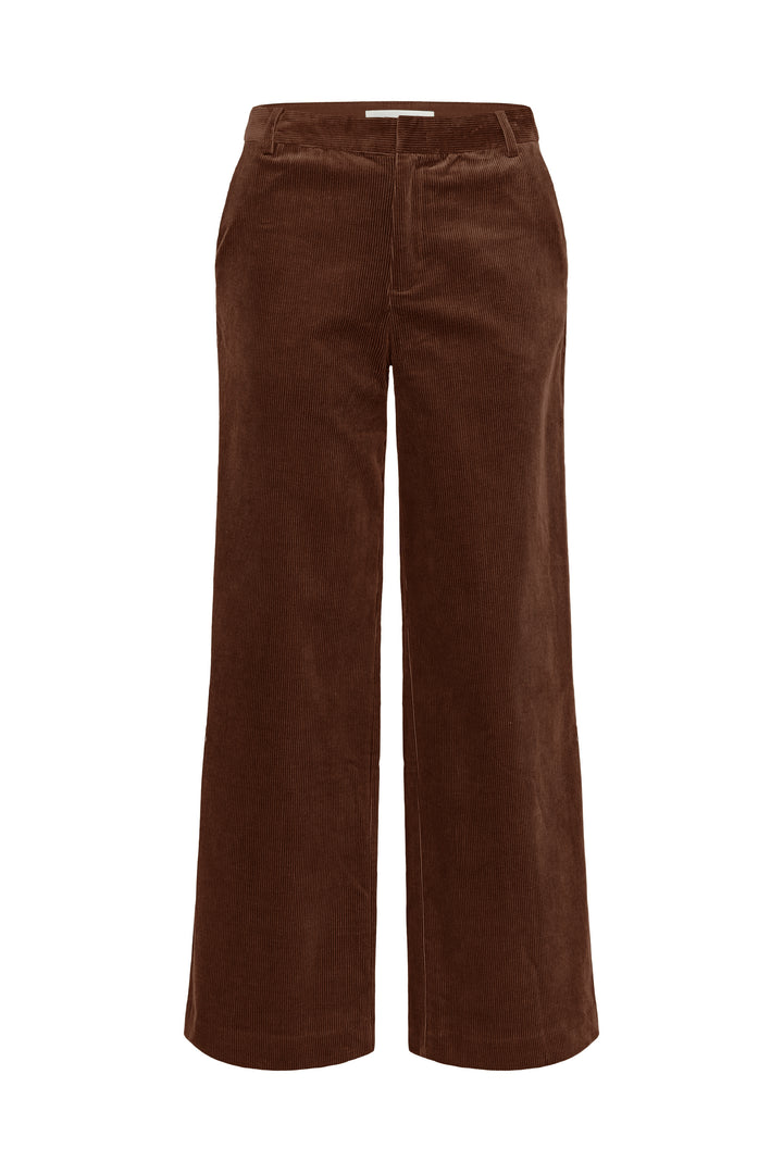 Pantalon en coton mélangé Columba - Bas droit et extensible au fini texturé