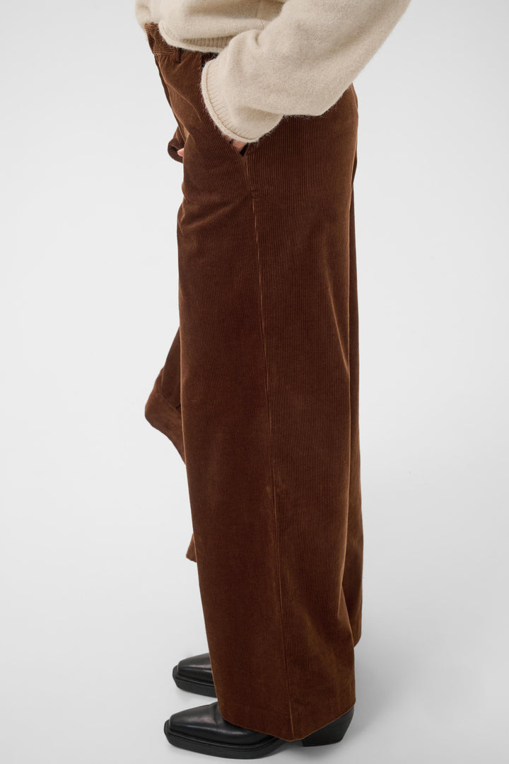 Pantalon en coton mélangé Columba - Bas droit et extensible au fini texturé