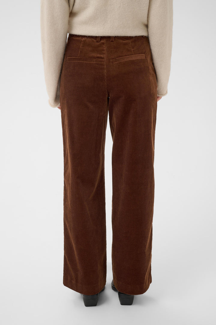 Pantalon en coton mélangé Columba - Bas droit et extensible au fini texturé