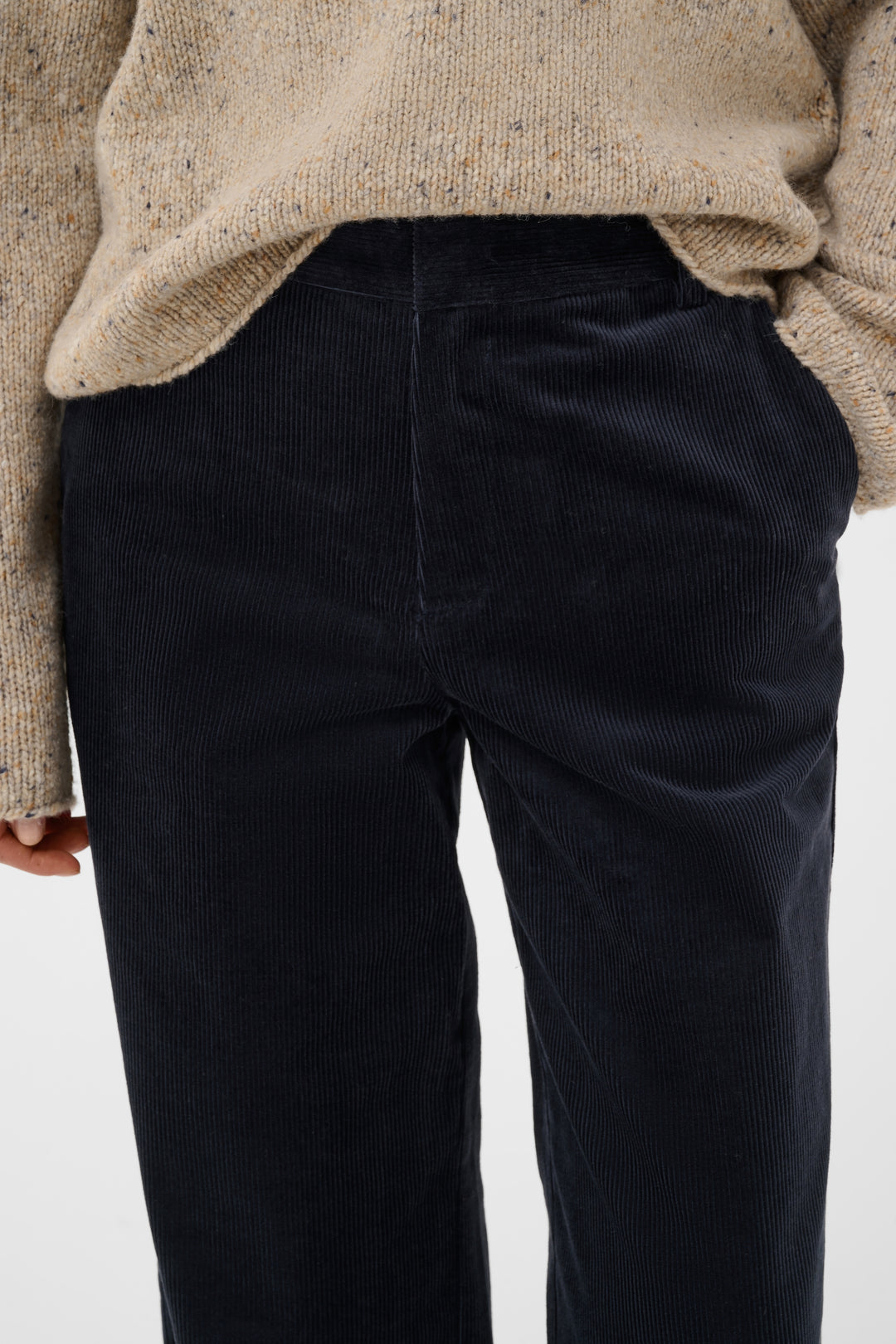Pantalon en coton mélangé Columba - Bas droit et extensible au fini texturé