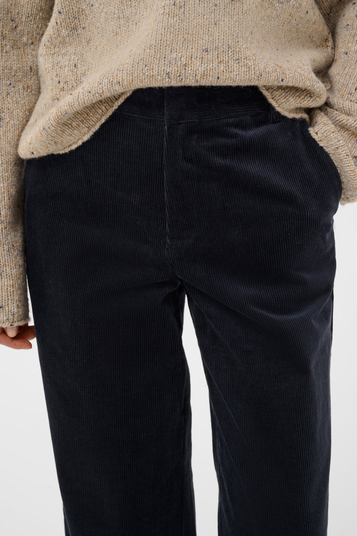 Pantalon en coton mélangé Columba - Bas droit et extensible au fini texturé