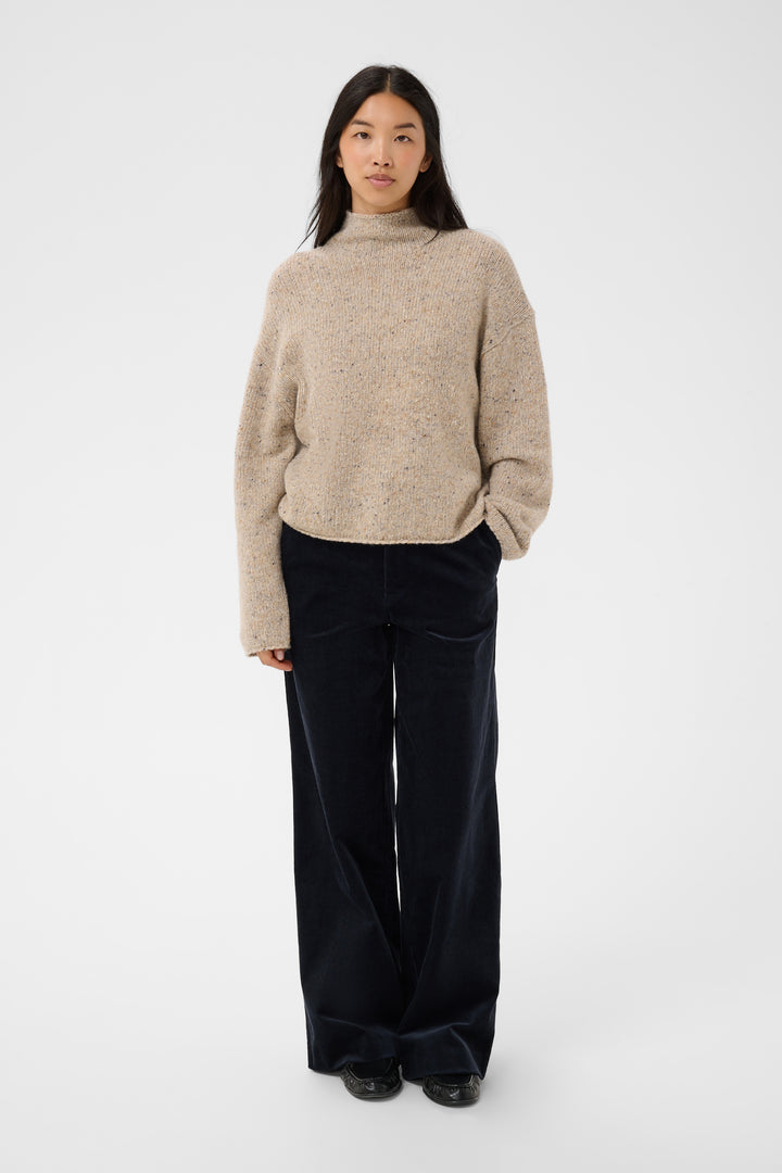 Pantalon en coton mélangé Columba - Bas droit et extensible au fini texturé