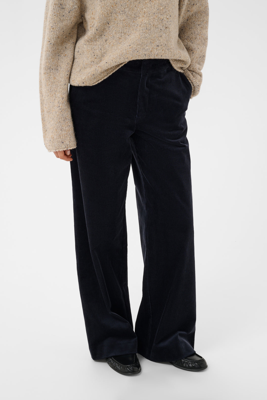 Pantalon en coton mélangé Columba - Bas droit et extensible au fini texturé