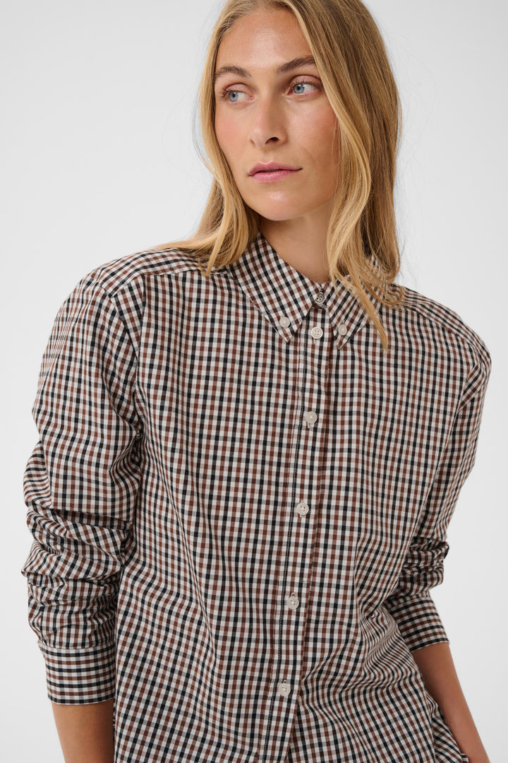 Chemise en coton biologique Chrestella - Boutonné à motif géométrique