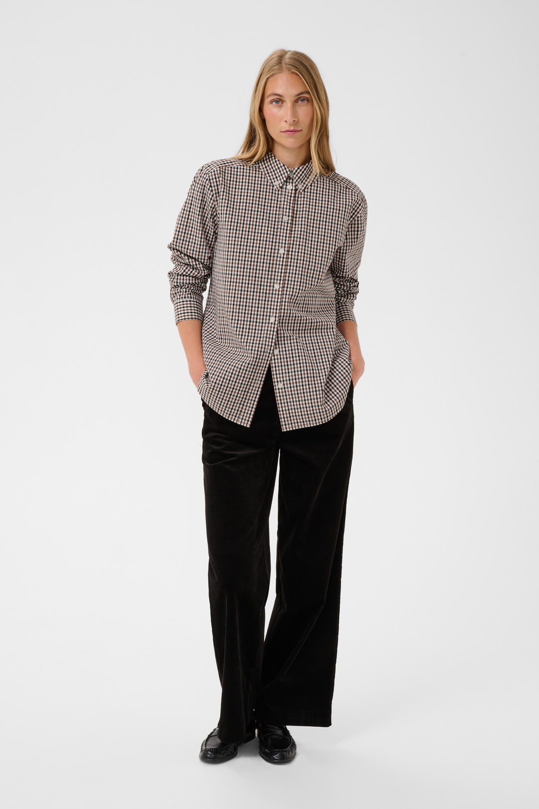 Chemise en coton biologique Chrestella - Boutonné à motif géométrique
