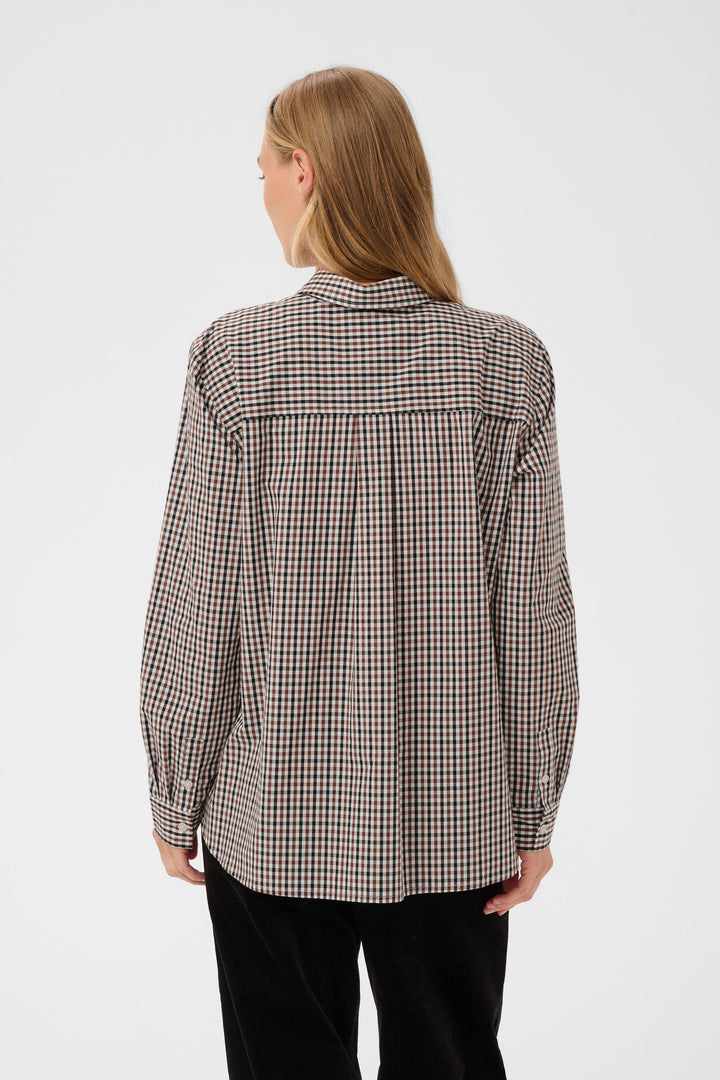 Chemise en coton biologique Chrestella - Boutonné à motif géométrique