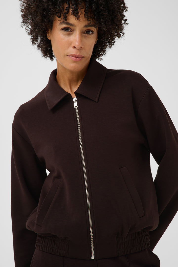 Cardigan zippé en viscose Ecovero mélangée Chenaya - Légère à col polo