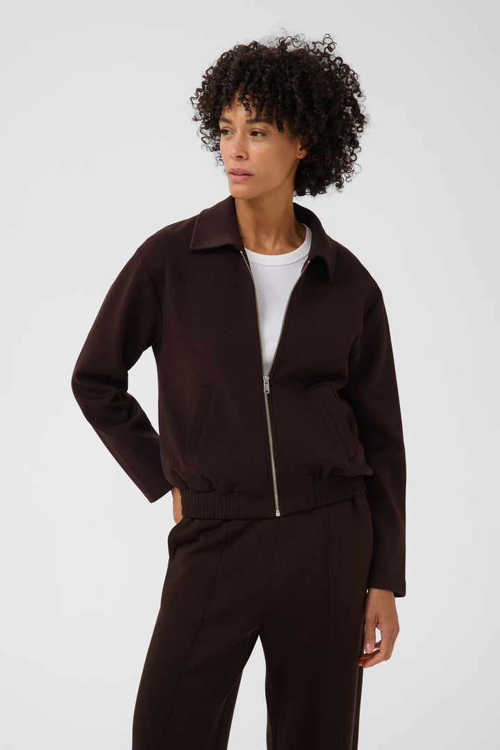 Cardigan zippé en viscose Ecovero mélangée Chenaya - Légère à col polo