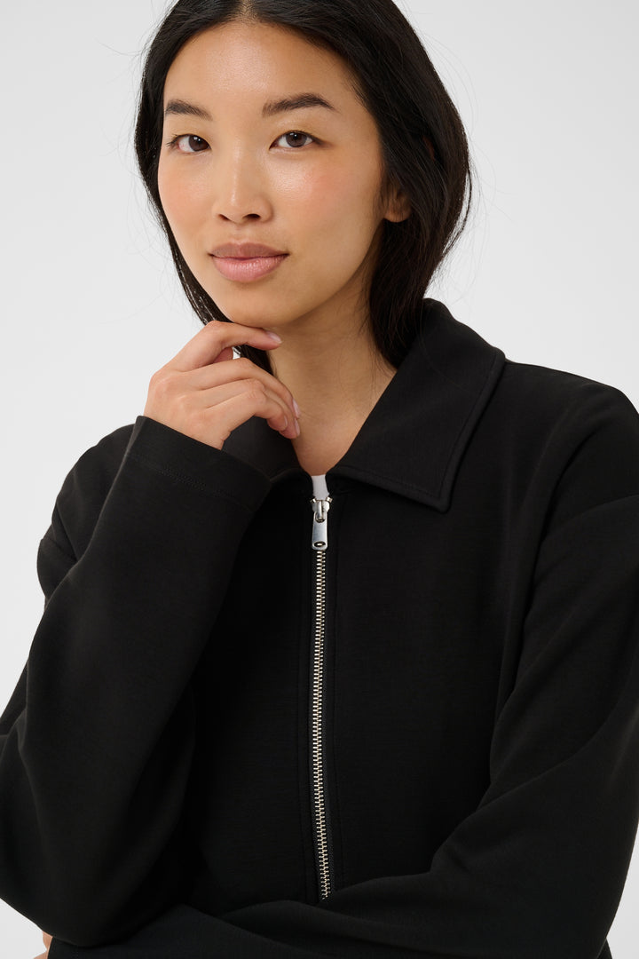 Cardigan zippé en viscose Ecovero mélangée Chenaya - Légère à col polo