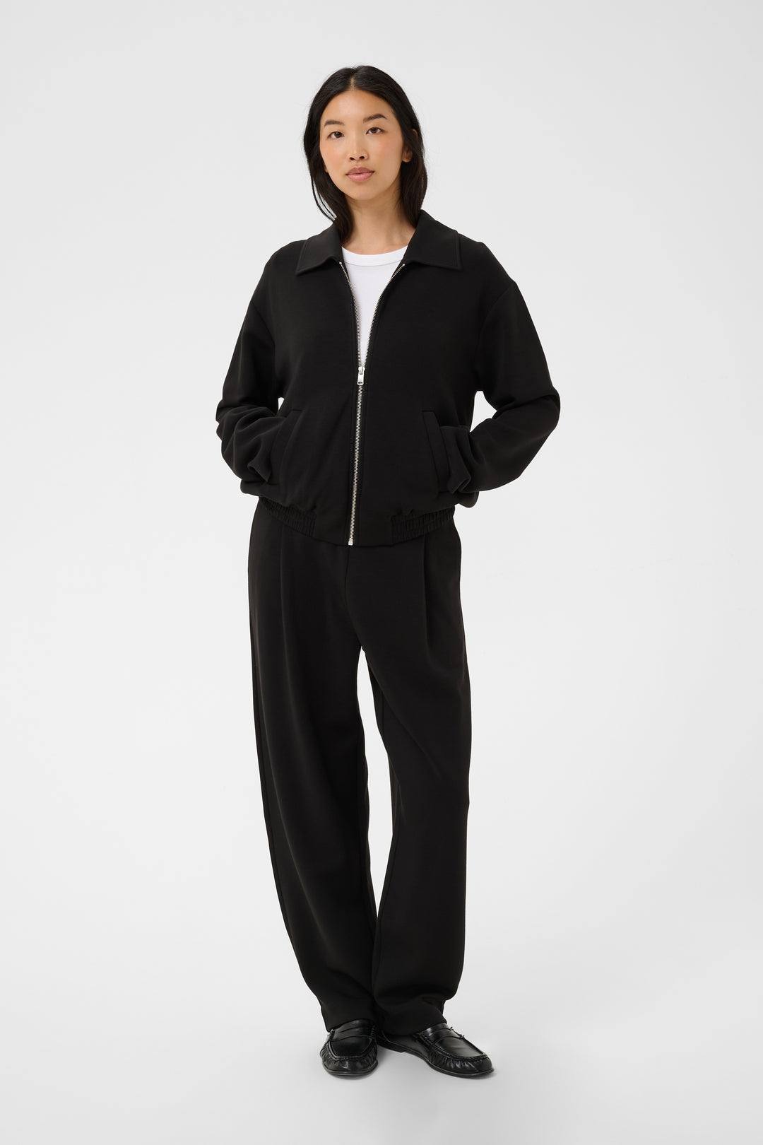 Cardigan zippé en viscose Ecovero mélangée Chenaya - Légère à col polo
