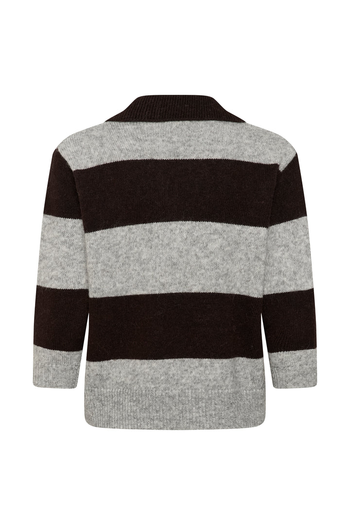 Pull en coton biologique mélangé Charlott - À col en V et polo