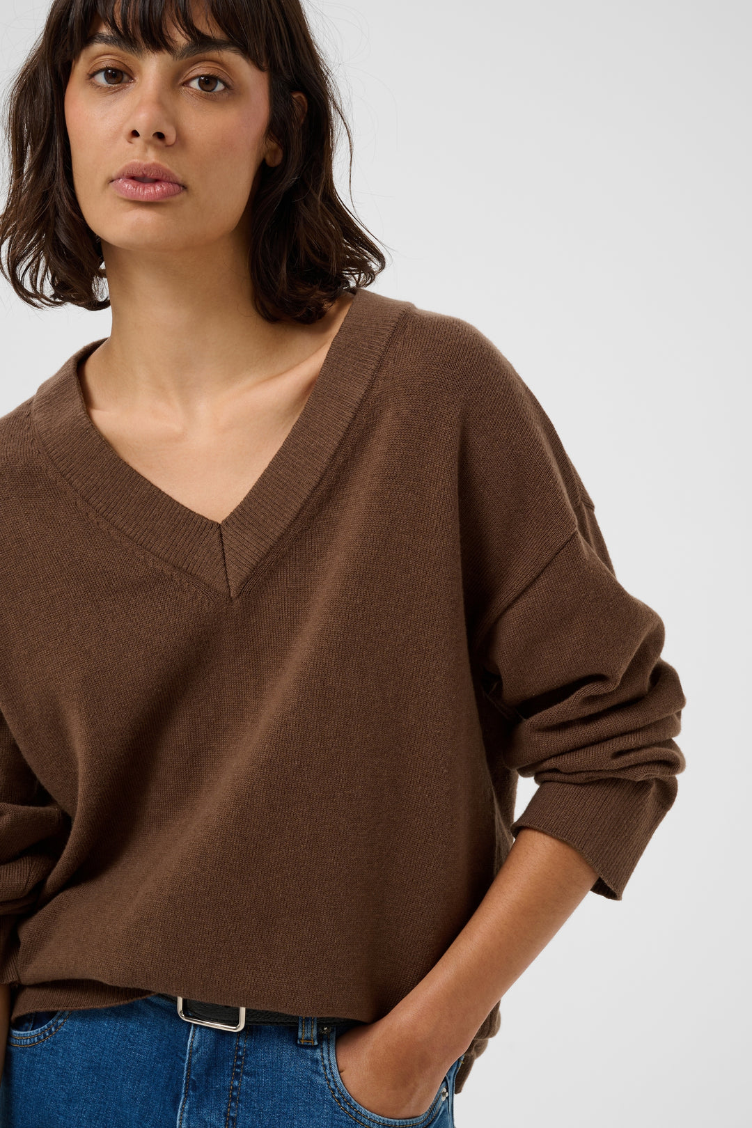 Pull à encolure en V Charlin - En coton et cachemire