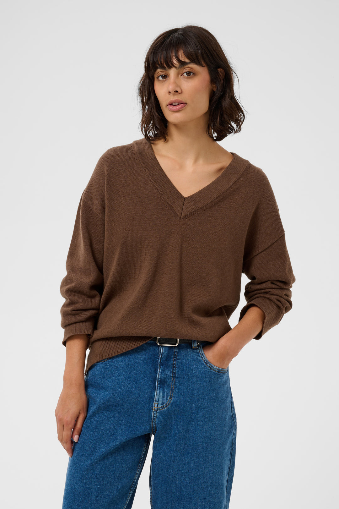 Pull à encolure en V Charlin - En coton et cachemire