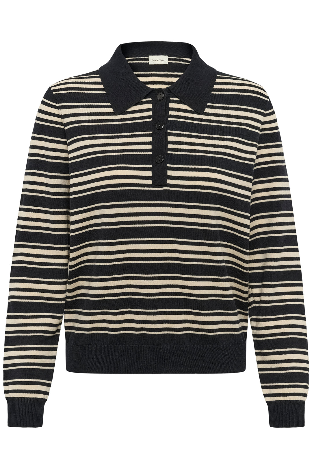 Pull en viscose Ecovero mélangée Channan - À rayures texturées et col rond