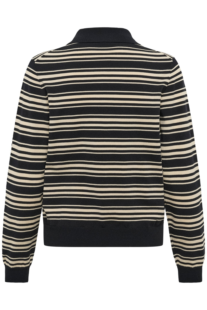 Pull en viscose Ecovero mélangée Channan - À rayures texturées et col rond