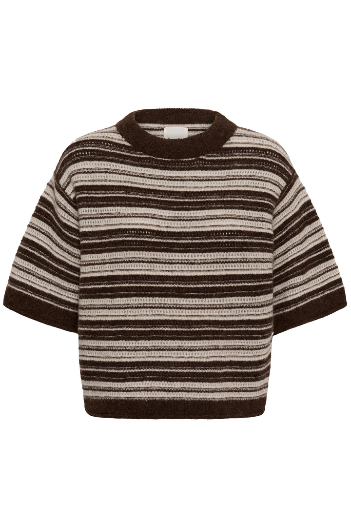 Pull en laine et alpaga mélangés Cerys - Col rond et manches amples