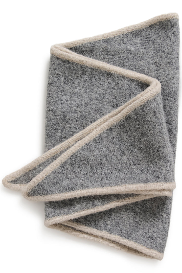 Foulard moelleux Cimya - Laine certifiée aux bordures contrastantes