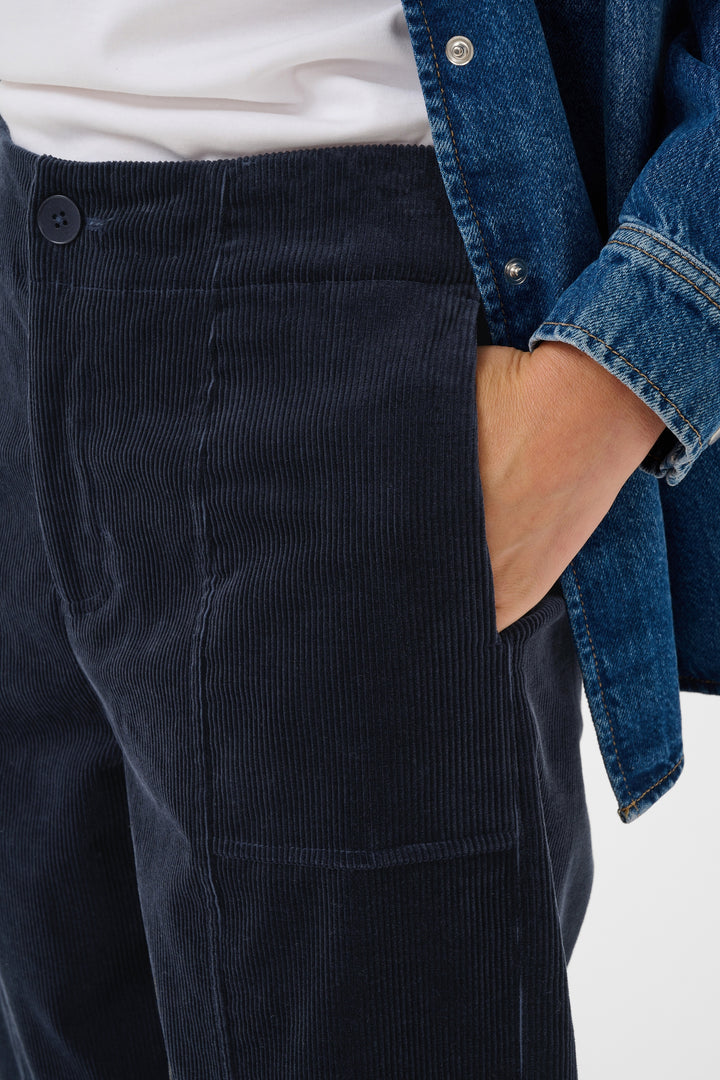 Pantalon en velours côtelé Netta - Extensible au style rétro