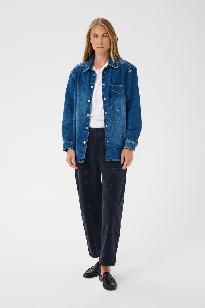 Pantalon en velours côtelé Netta - Extensible au style rétro