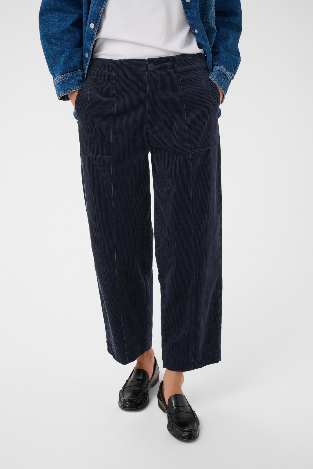 Pantalon en velours côtelé Netta - Extensible au style rétro