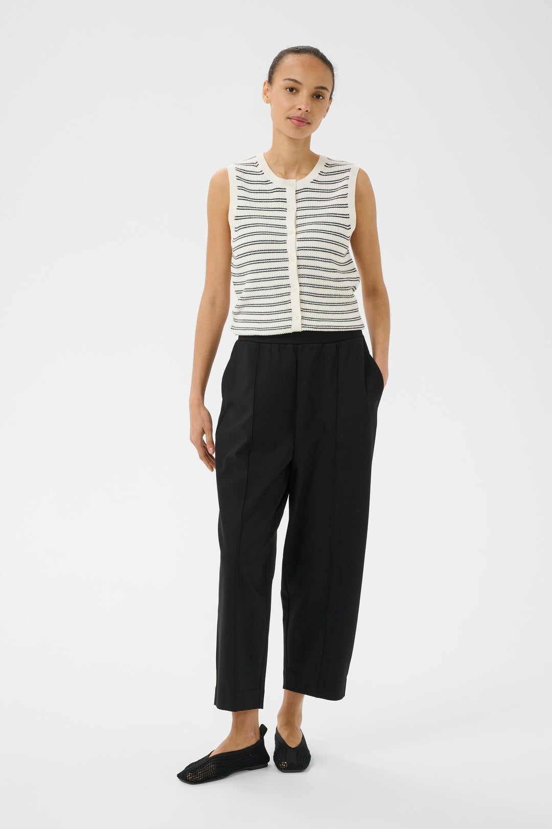 Pantalon à coupe ballon Colisa - En tricot extensible et taille haute