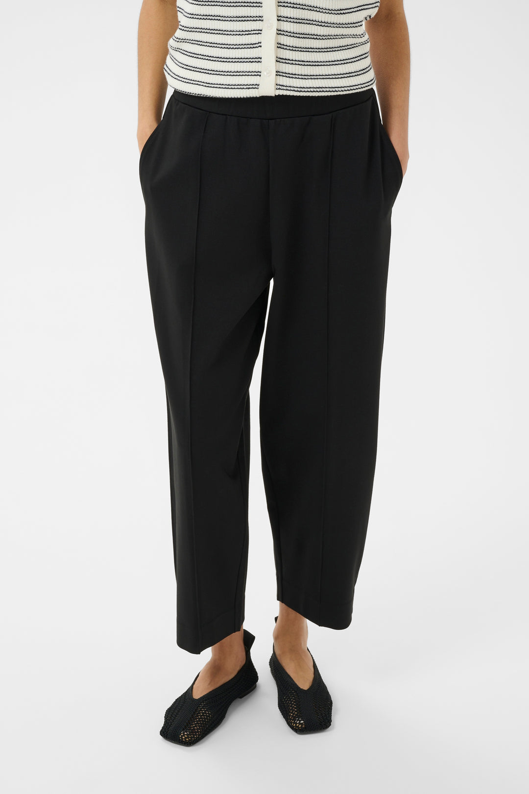 Pantalon à coupe ballon Colisa - En tricot extensible et taille haute