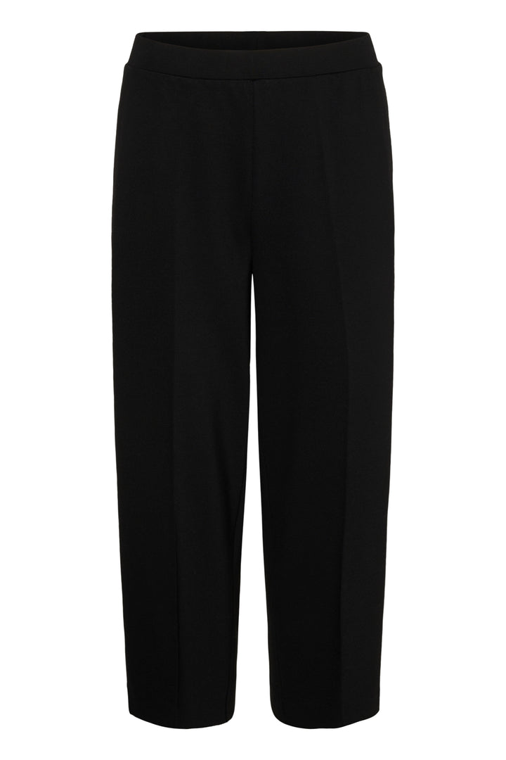 Pantalon écourté à jambe large Conchita -  En tricot extensible et taille élastique