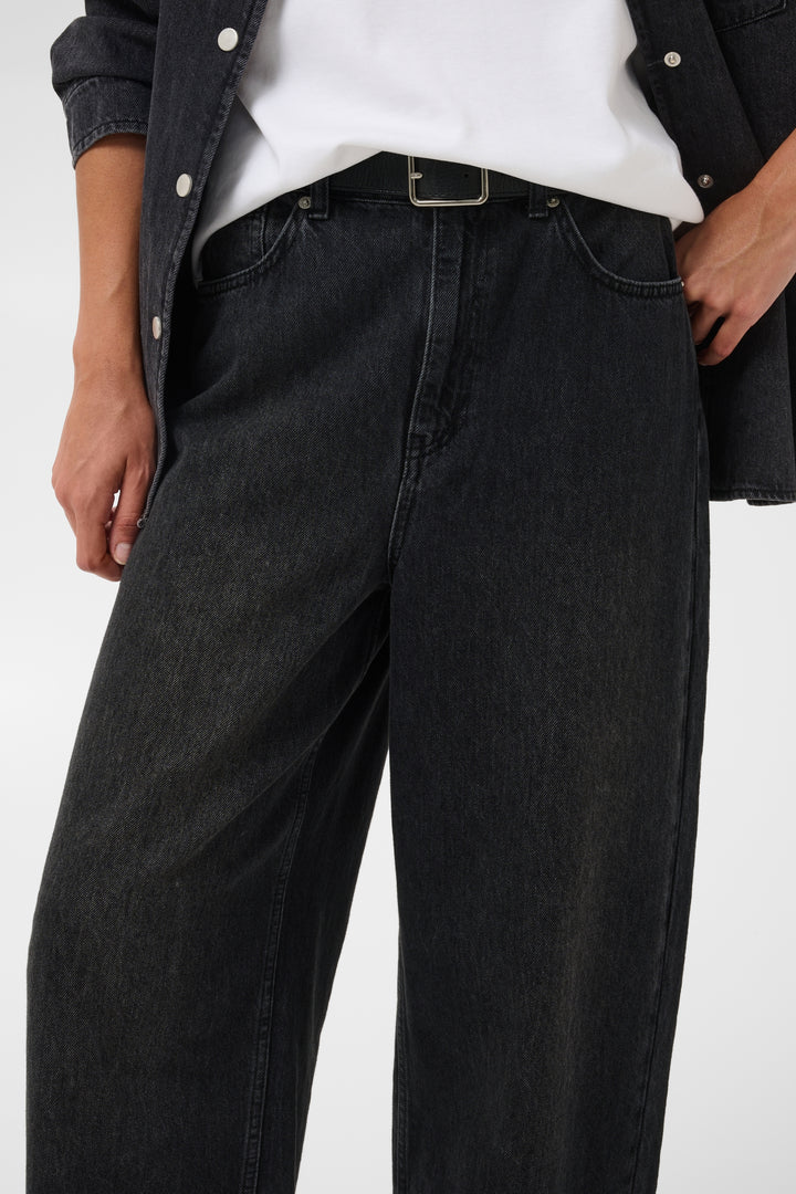 Jeans en denim à jambes amples Christine - 100% coton