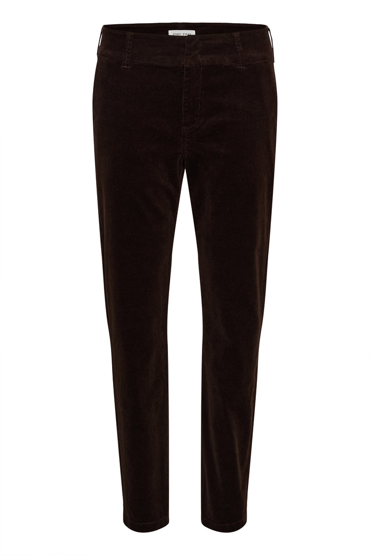 Pantalon en velours côtelé extensible Soffysa - À coupe droite et longueur cheville