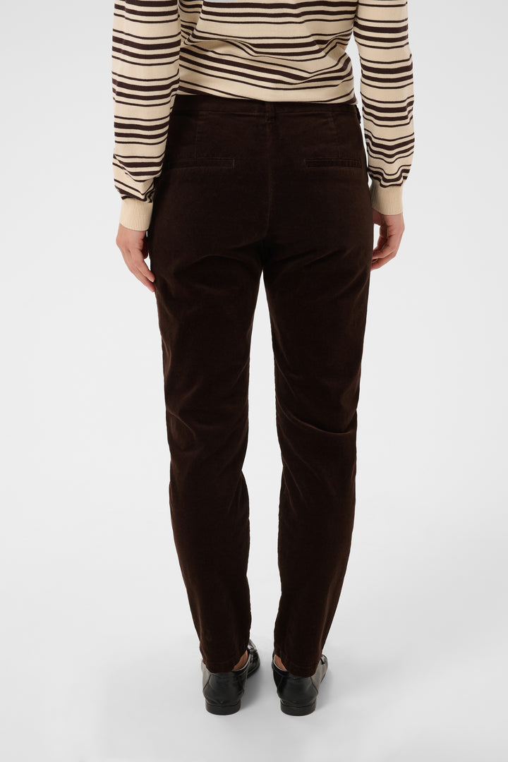 Pantalon en velours côtelé extensible Soffysa - À coupe droite et longueur cheville