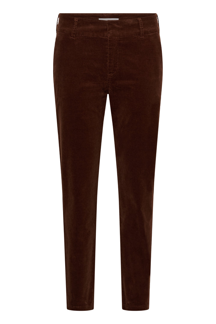 Pantalon en velours côtelé extensible Soffysa - À coupe droite et longueur cheville