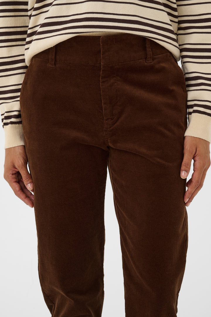 Pantalon en velours côtelé extensible Soffysa - À coupe droite et longueur cheville