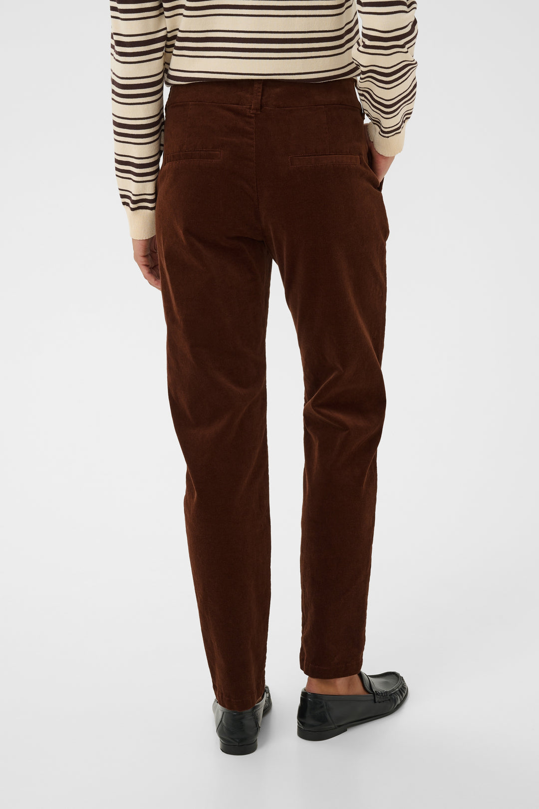 Pantalon en velours côtelé extensible Soffysa - À coupe droite et longueur cheville