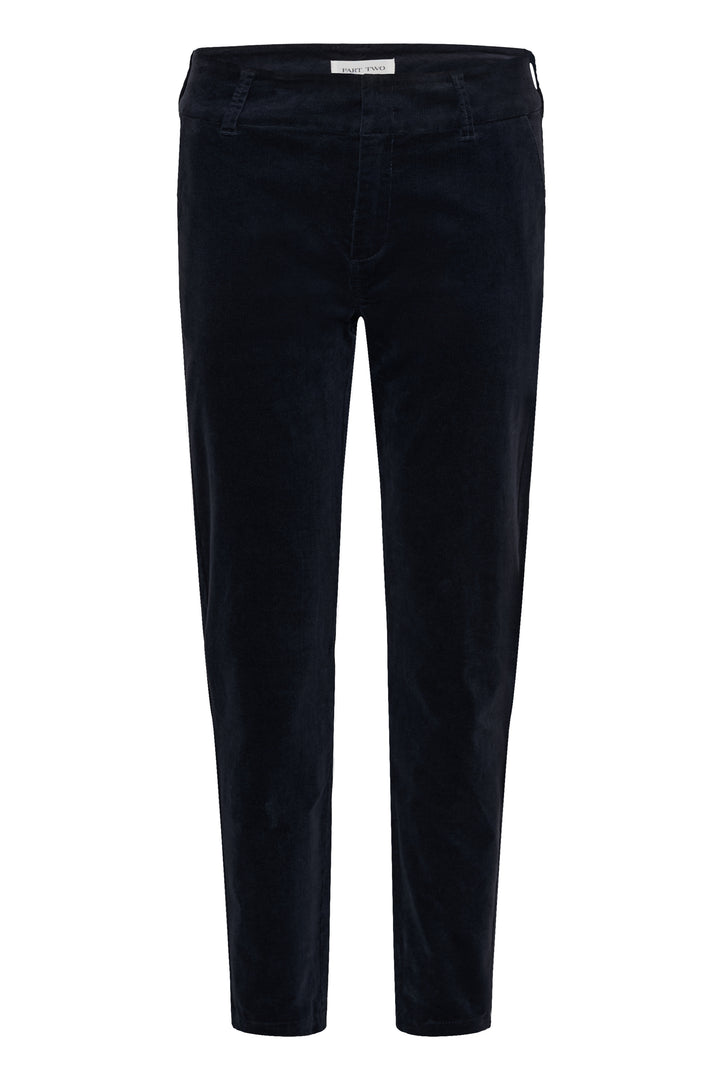 Pantalon en velours côtelé extensible Soffysa - À coupe droite et longueur cheville
