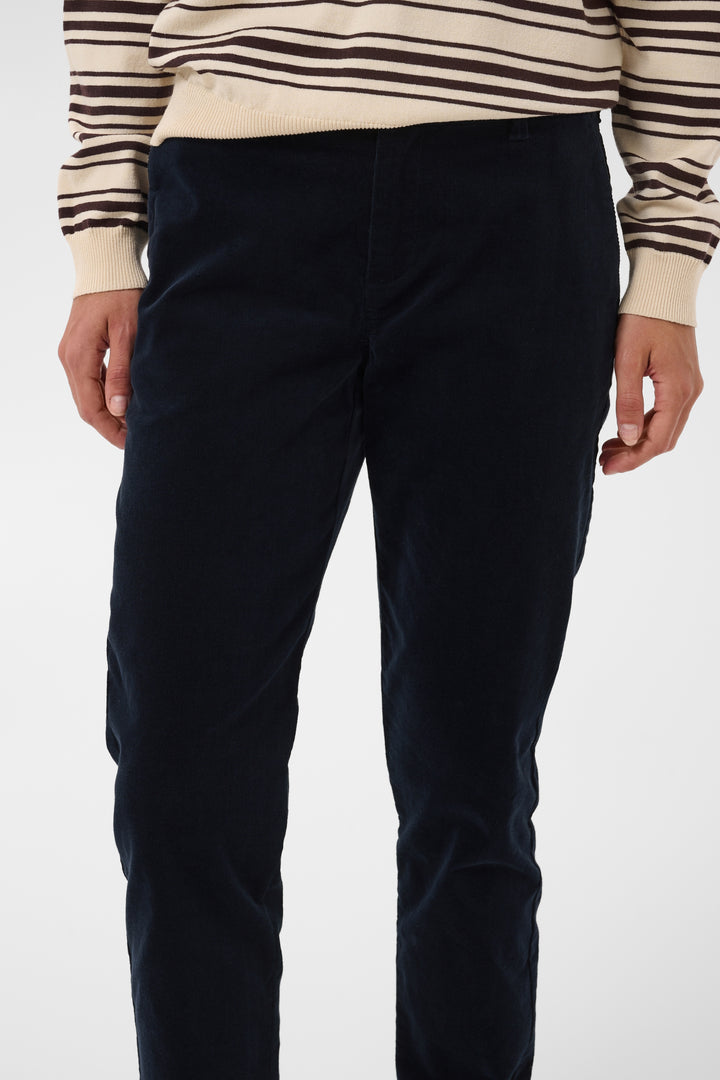 Pantalon en velours côtelé extensible Soffysa - À coupe droite et longueur cheville