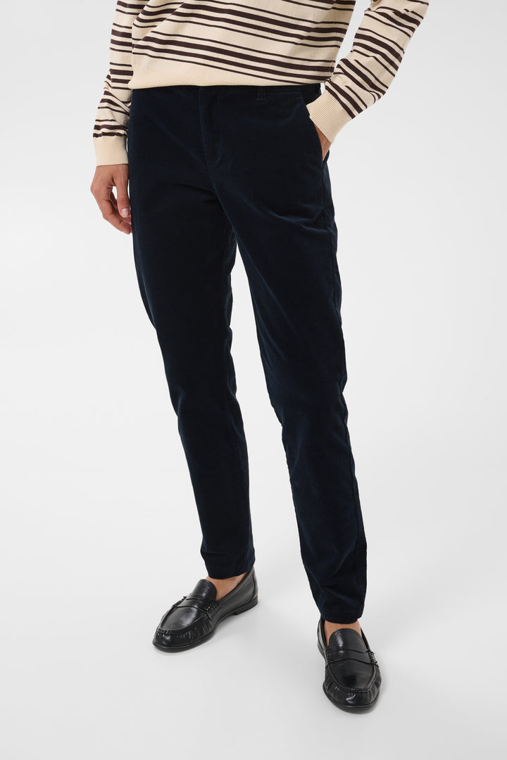 Pantalon en velours côtelé extensible Soffysa - À coupe droite et longueur cheville