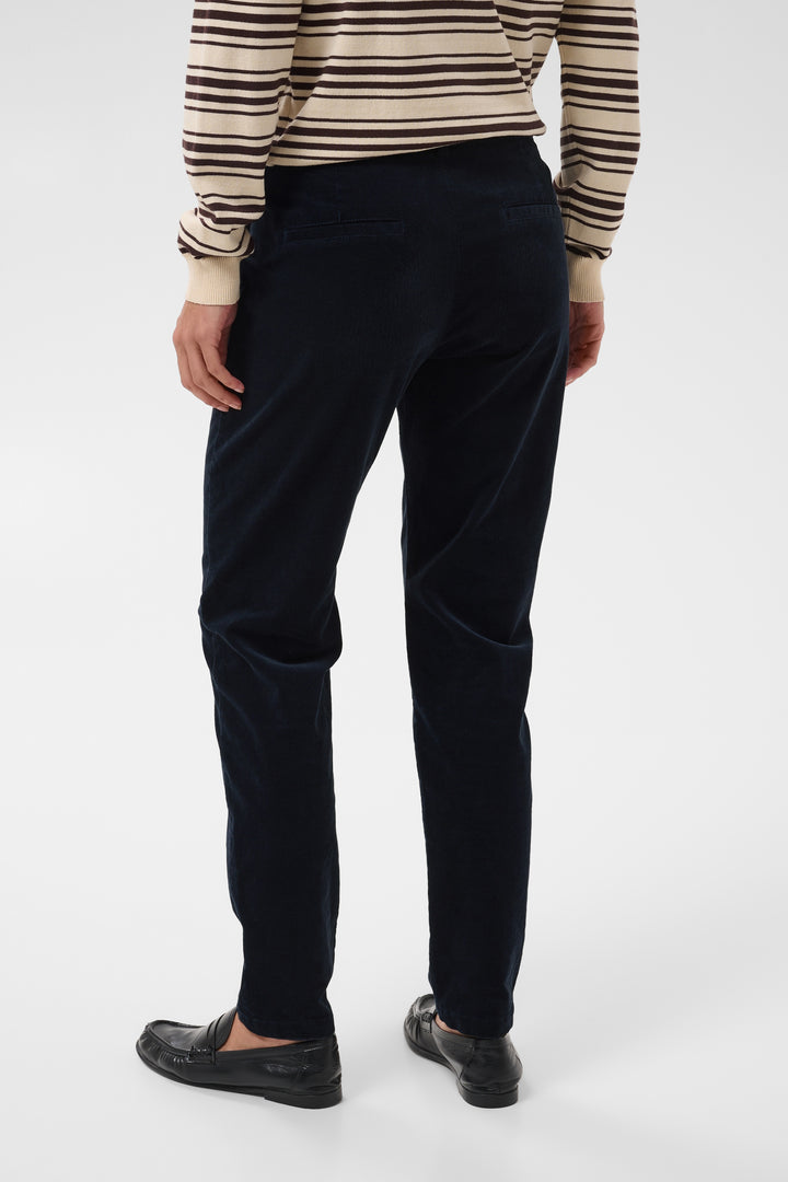 Pantalon en velours côtelé extensible Soffysa - À coupe droite et longueur cheville