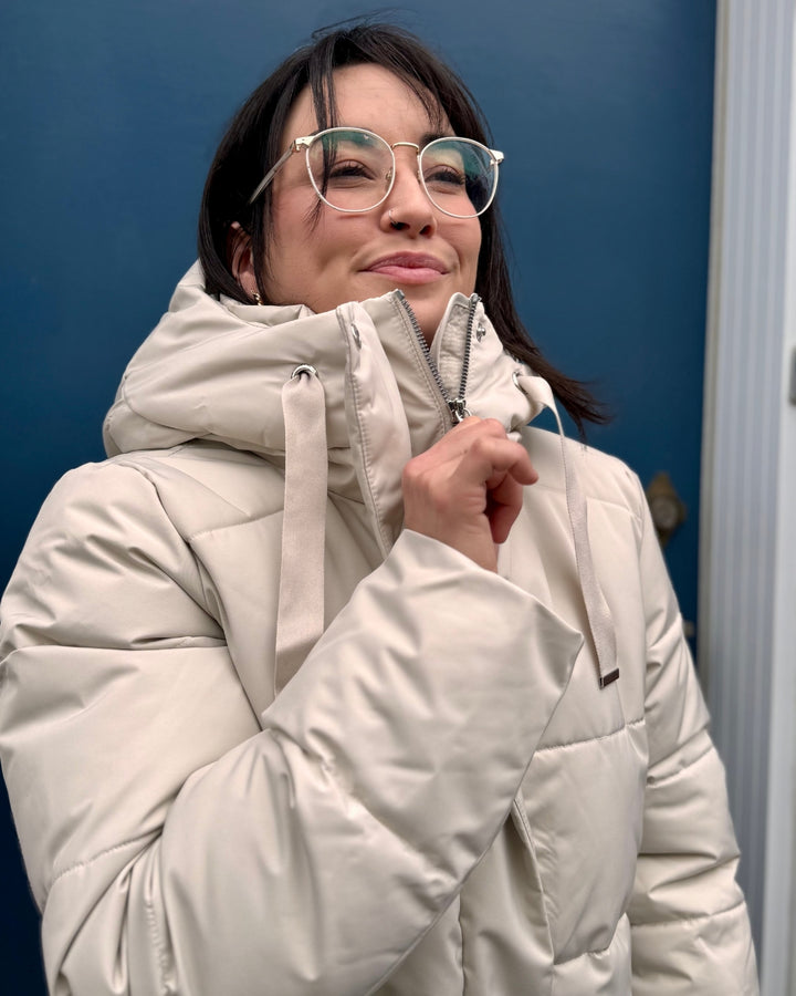 Manteau chaleureux beige crème Halla