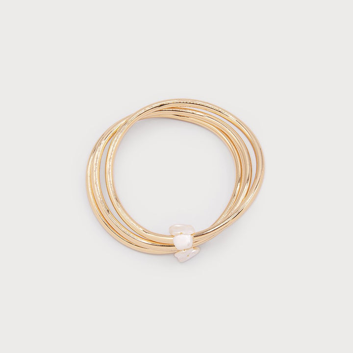 Bracelet rigide multirang - Avec détails de perles