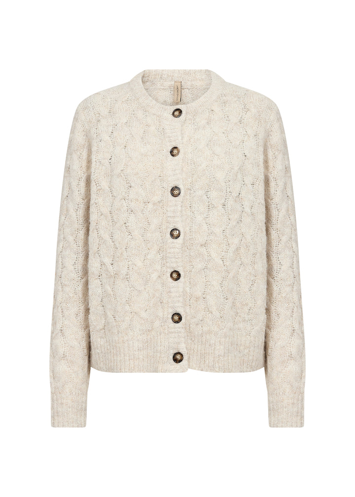 Cardigan en maille torsadée Heida - Texturé en mélange de laine
