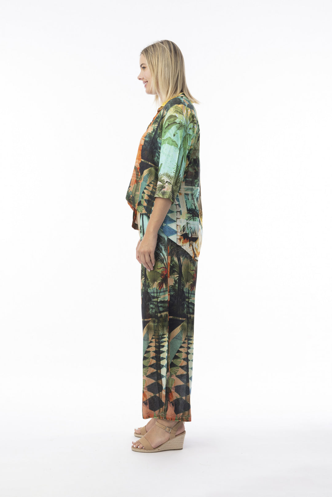 Blouse à imprimé tropical