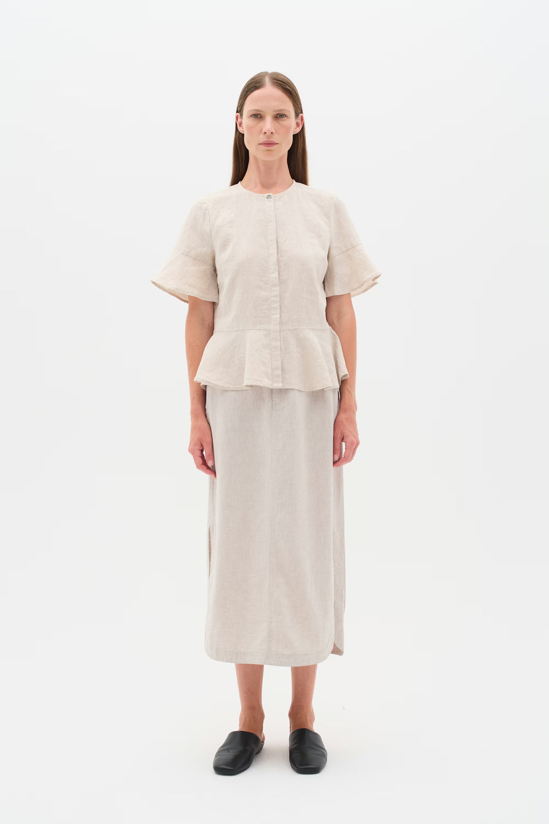Rimone long skirt — Blended linen and flowy cut