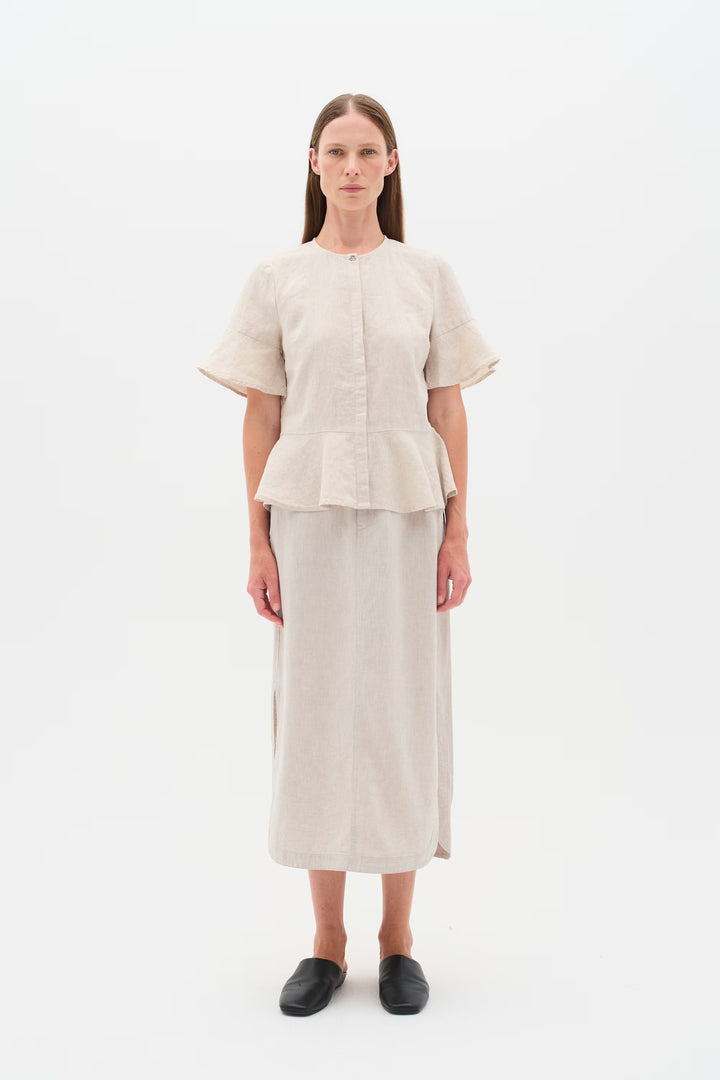 Rimone long skirt — Blended linen and flowy cut