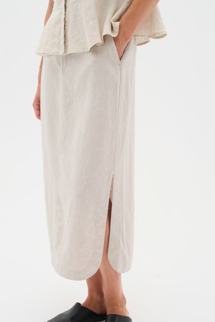 Rimone long skirt — Blended linen and flowy cut