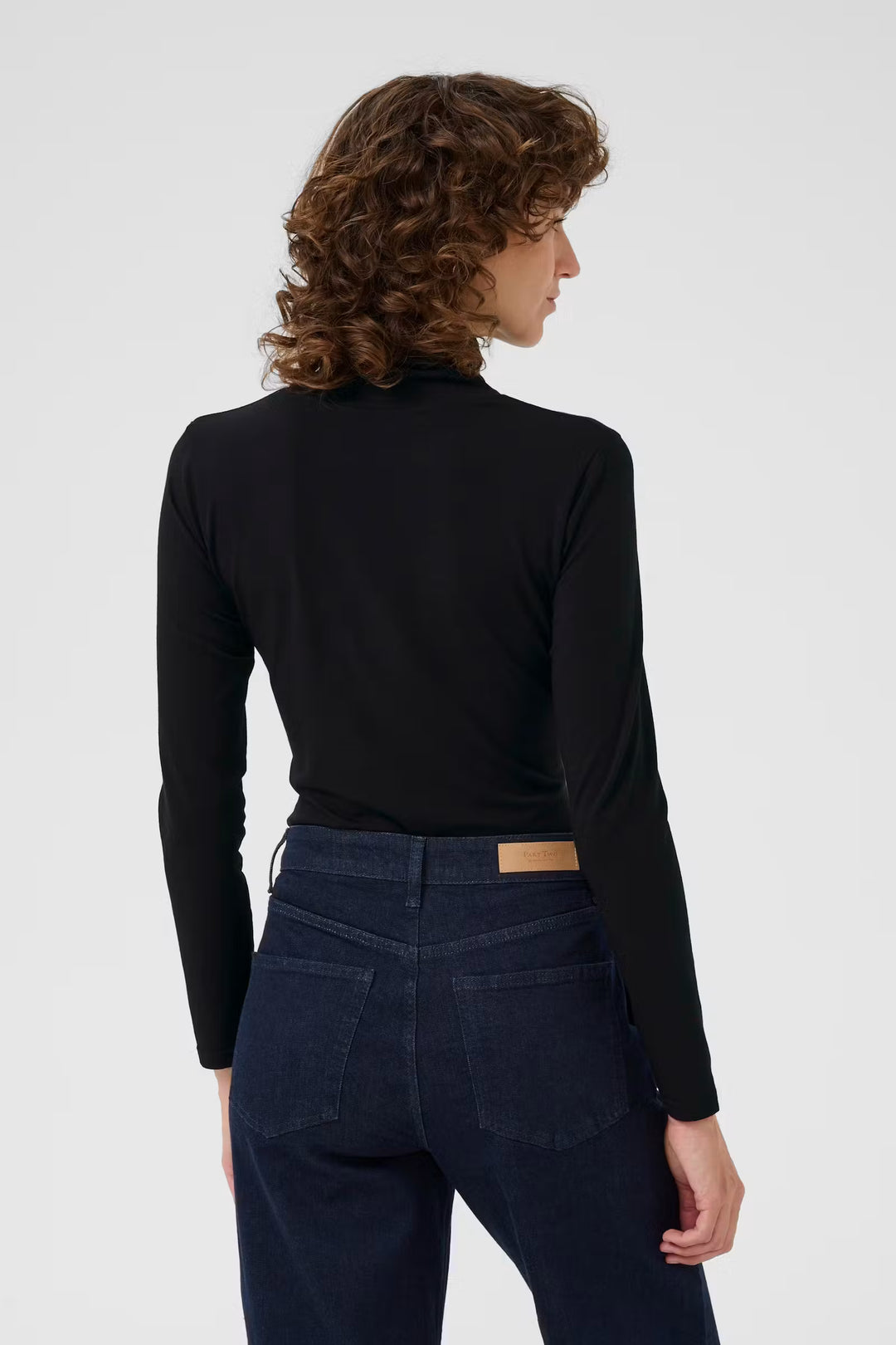 Haut ajusté en mélange de coton biologique Efinas - Style col roulé